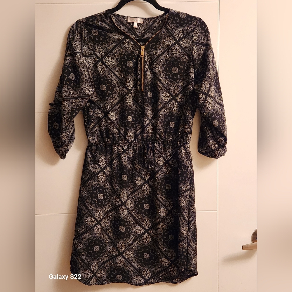 Stella Tweed Black and Gray Long Sleeve Dress